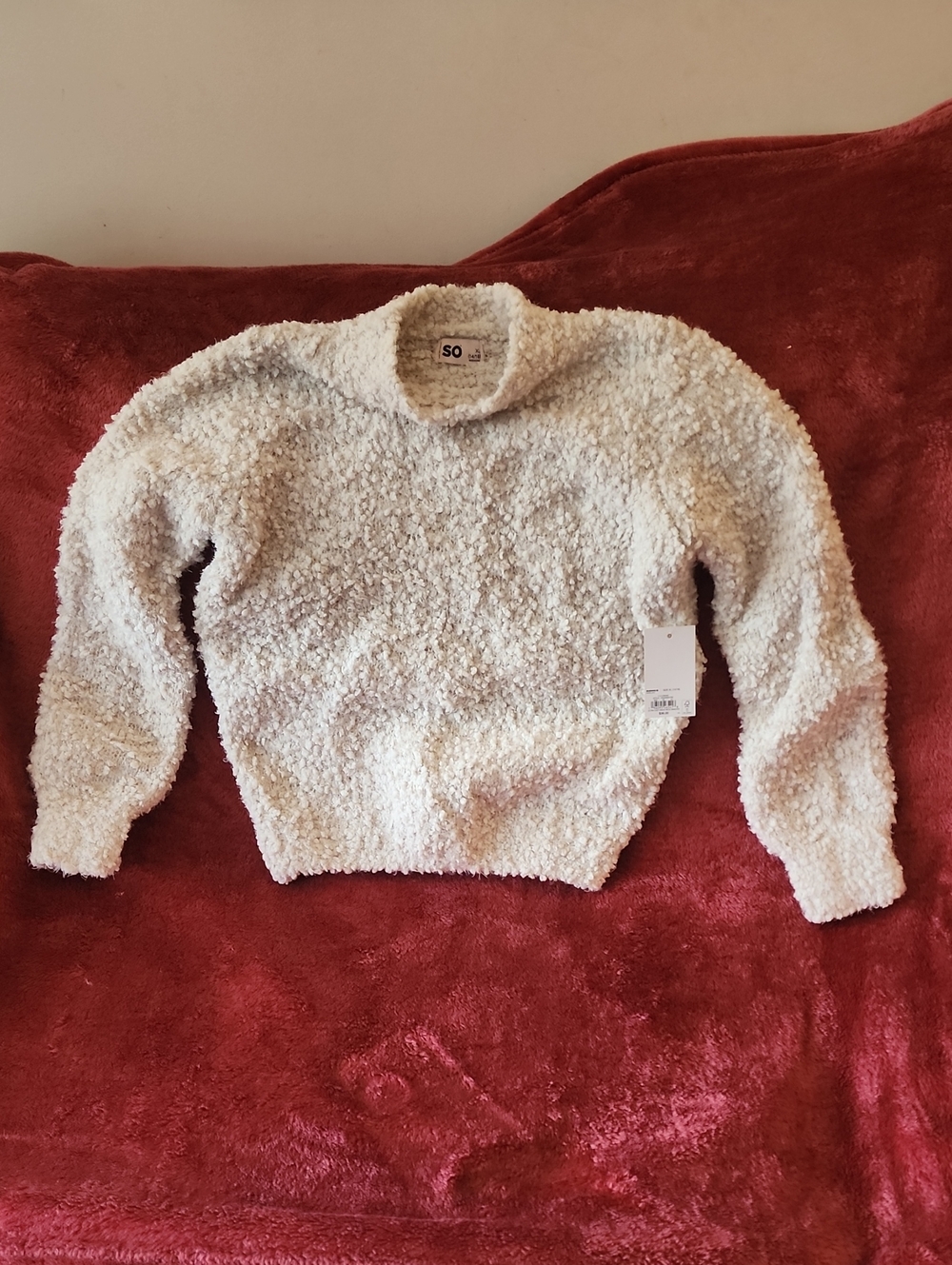Girls Cream Cozy Textured Turtleneck Sweater SONOMA  XL (14/16) NWT